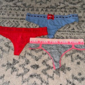 NWOT PINK thongs size Large bundle of 3